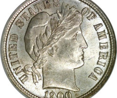 Монета Barber Dime, 1 дайм 1900, США, США