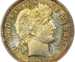Монета Barber Dime, 1 дайм 1897, США, США