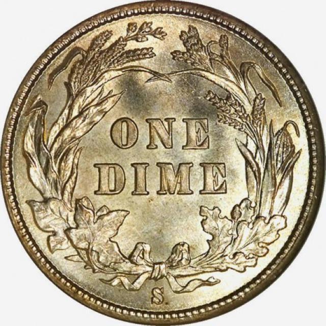 Монета Barber Dime, 1 дайм 1896, США, США