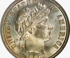 Монета Barber Dime, 1 дайм 1896, США, США