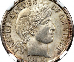 Монета Barber Dime, 1 дайм 1895, США, США