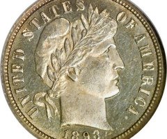 Монета Barber Dime, 1 дайм 1893, США, США