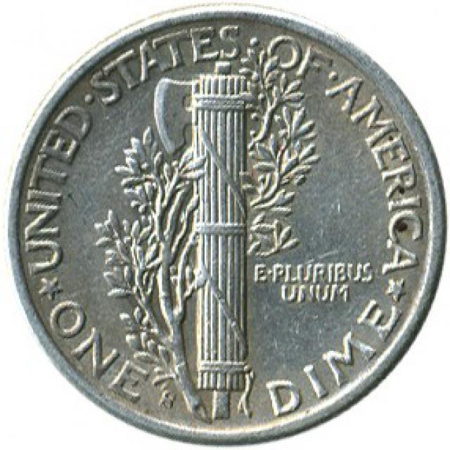 Монета Mercury Dime, 1 дайм 1943, США, США