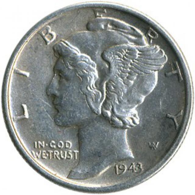 Монета Mercury Dime, 1 дайм 1943, США, США