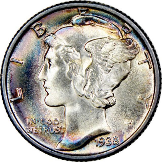 Монета Mercury Dime, 1 дайм 1938, США, США
