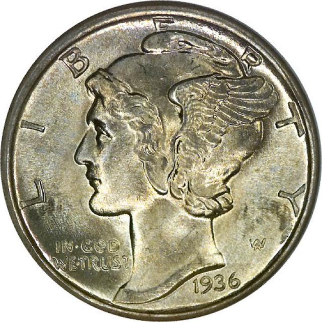 Монета Mercury Dime, 1 дайм 1936, США, США