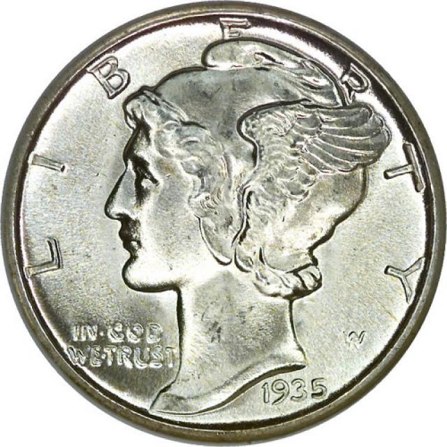 Монета Mercury Dime, 1 дайм 1935, США, США