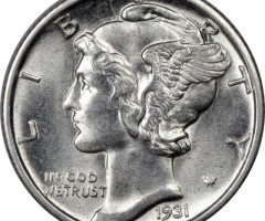 Монета Mercury Dime, 1 дайм 1931, США, США
