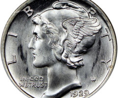 Монета Mercury Dime, 1 дайм 1929, США, США