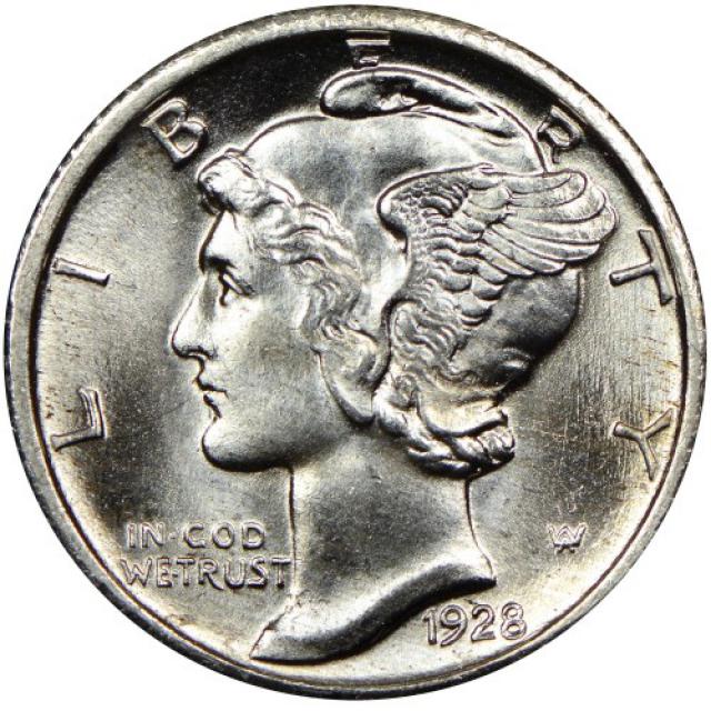 Монета Mercury Dime, 1 дайм 1928, США, США