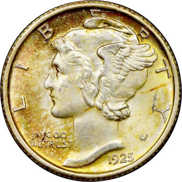 Монета Mercury Dime, 1 дайм 1925, США, США