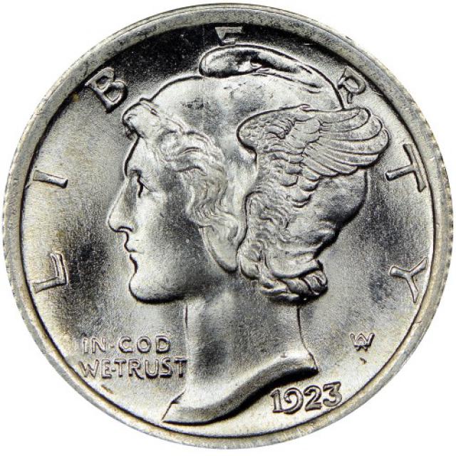 Монета Mercury Dime, 1 дайм 1923, США, США