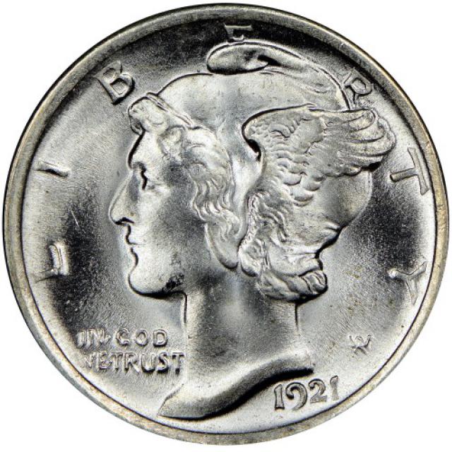 Монета Mercury Dime, 1 дайм 1921, США, США