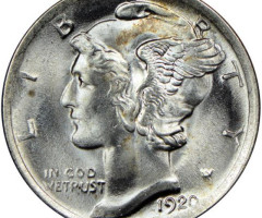 Монета Mercury Dime, 1 дайм 1920, США, США
