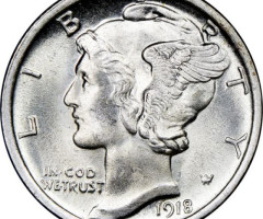 Монета Mercury Dime, 1 дайм 1918, США, США