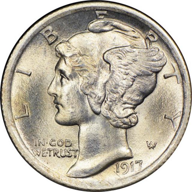 Монета Mercury Dime, 1 дайм 1917, США, США