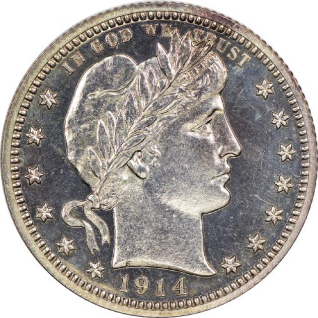 Монета Barber Quarter, ¼ долара 1914, США, США