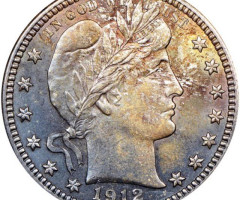 Монета Barber Quarter, ¼ долара 1912, США, США