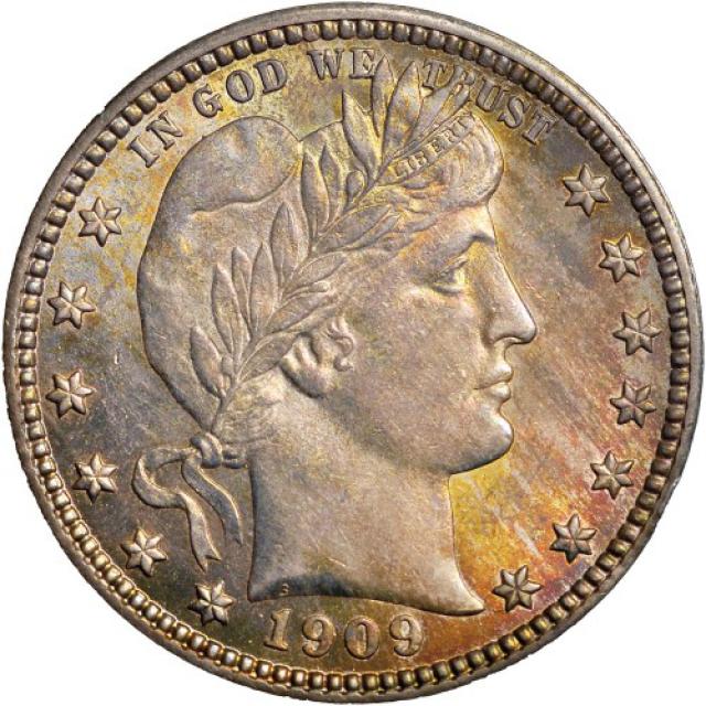 Монета Barber Quarter, ¼ долара 1909, США, США