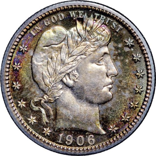 Монета Barber Quarter, ¼ долара 1906, США, США
