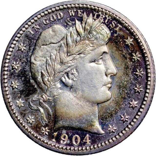 Монета Barber Quarter, ¼ долара 1904, США, США