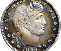 Монета Barber Quarter, ¼ долара 1899, США, США