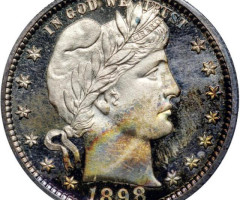 Монета Barber Quarter, ¼ долара 1898, США, США