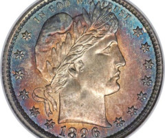 Монета Barber Quarter, ¼ долара 1896, США, США