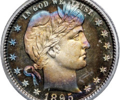 Монета Barber Quarter, ¼ долара 1895, США, США