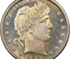 Монета Barber Quarter, ¼ долара 1893, США, США