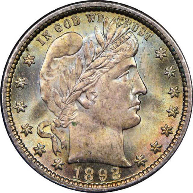 Монета Barber Quarter, ¼ долара 1892, США, США