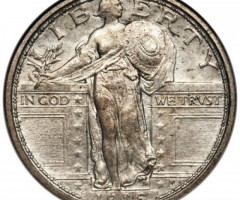 Монета Standing Liberty Quarter, ¼ долара 1916, США, США
