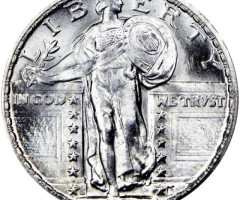 Монета Standing Liberty Quarter, ¼ долара 1924, США, США