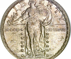 Монета Standing Liberty Quarter, ¼ долара 1918, США, США