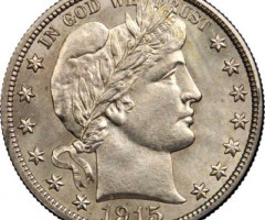 Монета Barber Half Dollar, ½ долара 1915, США, США