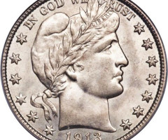 Монета Barber Half Dollar, ½ долара 1913, США, США