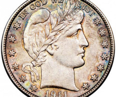 Монета Barber Half Dollar, ½ долара 1911, США, США