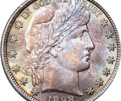 Монета Barber Half Dollar, ½ долара 1898, США, США