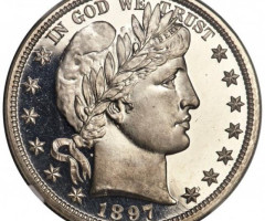Монета Barber Half Dollar, ½ долара 1897, США, США