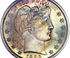 Монета Barber Half Dollar, ½ долара 1896, США, США