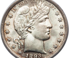 Монета Barber Half Dollar, ½ долара 1893, США, США