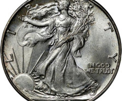 Монета Walking Liberty Half Dollar, ½ долара 1943, США, США
