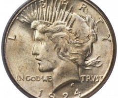 Монета Peace Dollar, 1 долар 1924, США, США