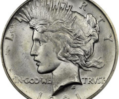 Монета Peace Dollar, 1 долар 1921, США, США