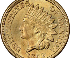 Монета Indian Head Cent, 1 цент 1862, США, США