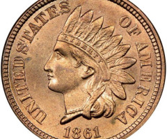 Монета Indian Head Cent, 1 цент 1861, США, США