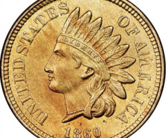 Монета Indian Head Cent, 1 цент 1860, США, США