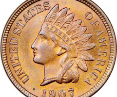 Монета Indian Head Cent, 1 цент 1907, США, США