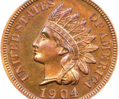 Монета Indian Head Cent, 1 цент 1904, США, США