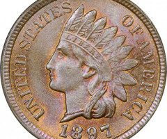Монета Indian Head Cent, 1 цент 1897, США, США